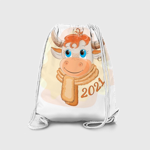 Рюкзак «Символ 2021 года. Бык в шарфе. »