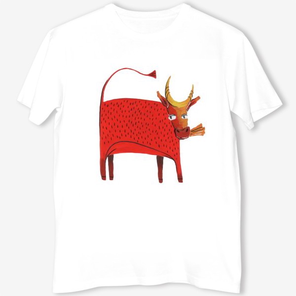 Футболка &laquo;Красная корова. Символ года.&raquo;