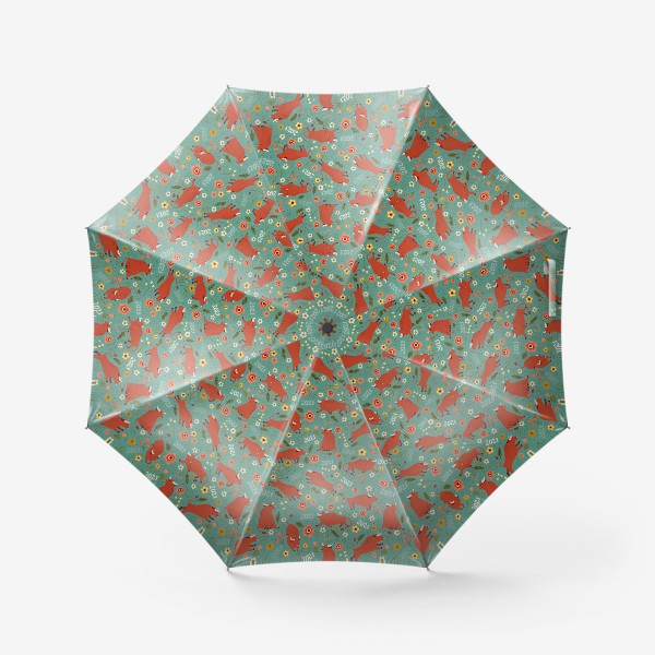 Зонт «Милые быки в цветах»