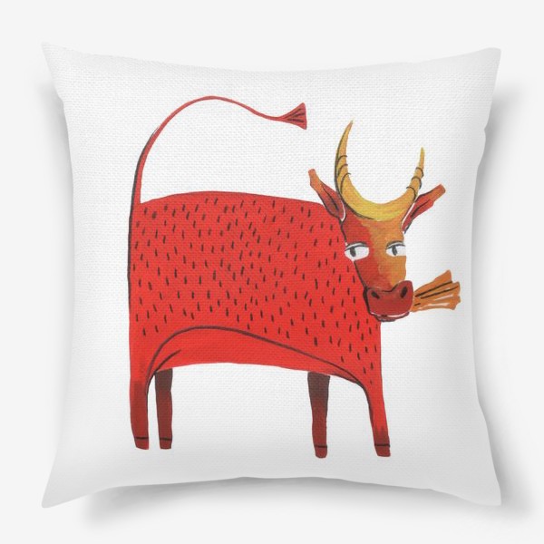 Подушка «Красная корова. Символ года.»