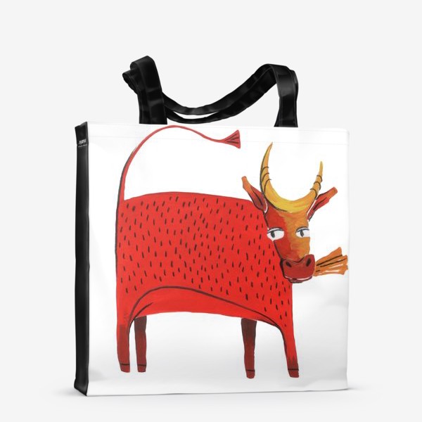 Сумка-шоппер «Красная корова. Символ года.»