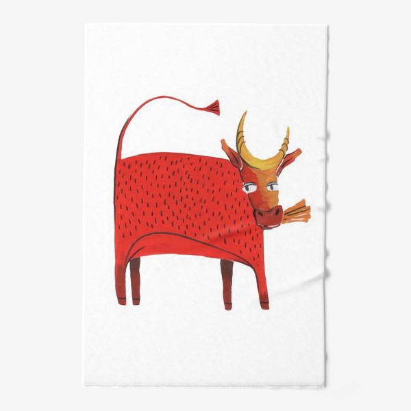 Полотенце &laquo;Красная корова. Символ года.&raquo;