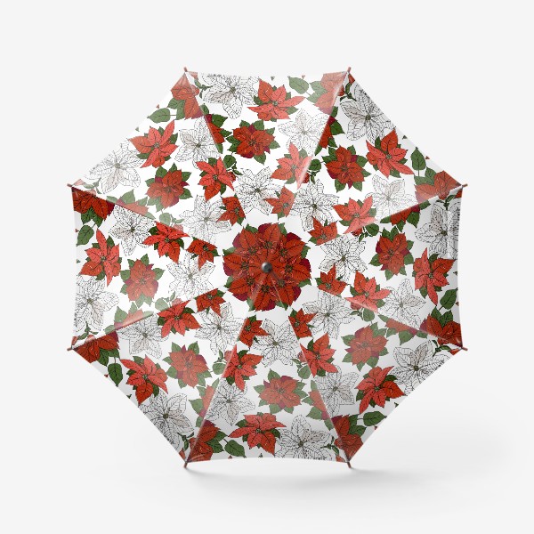 Зонт «рождественская пуансеттия»