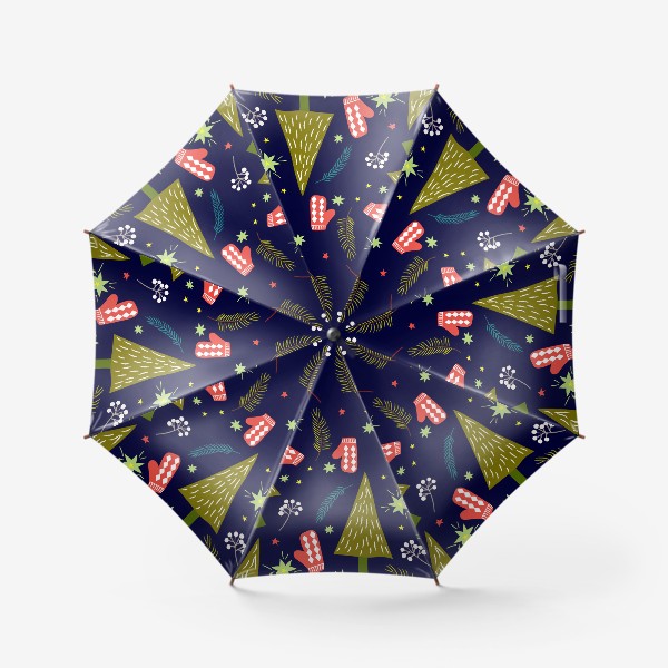 Зонт «ёлочки и варежки»
