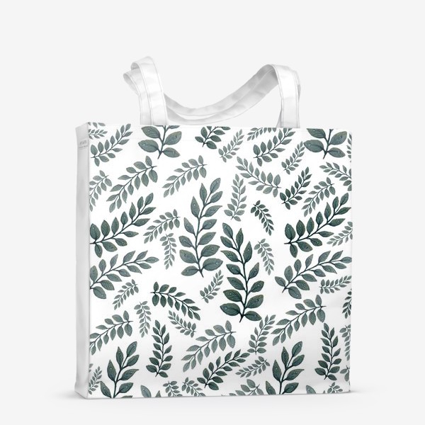 Сумка-шоппер «Листья папоротника на белом»