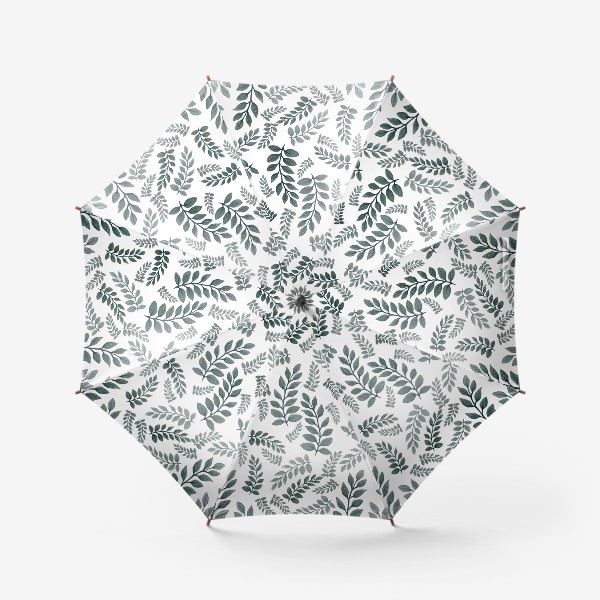Зонт «Листья папоротника на белом»