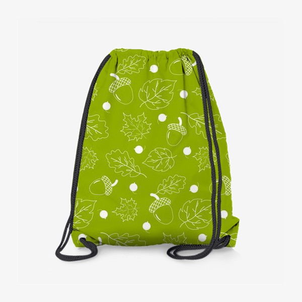Рюкзак «Осенние  листья на оливковом фоне»