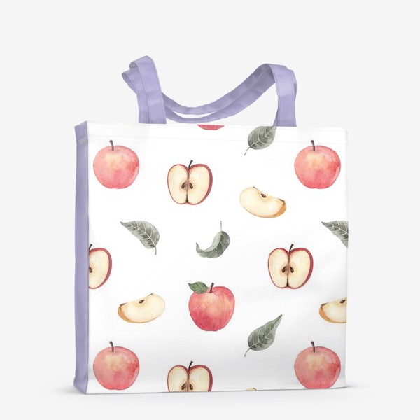 Сумка-шоппер «Акварельный узор с яблоками»