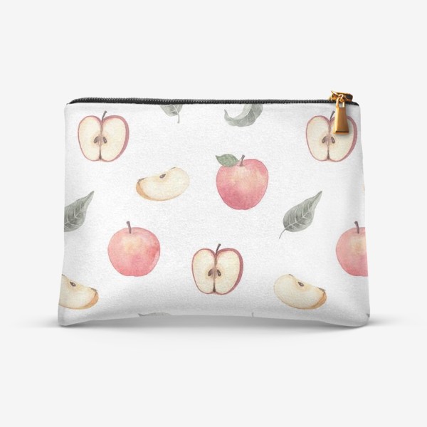 Косметичка «Акварельный узор с яблоками»