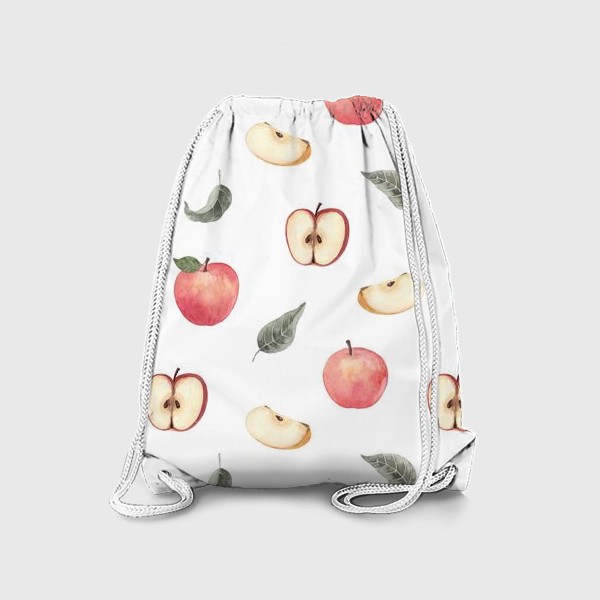 Рюкзак «Акварельный узор с яблоками»
