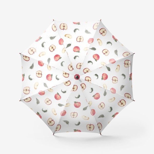 Зонт «Акварельный узор с яблоками»