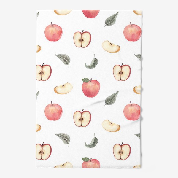 Полотенце «Акварельный узор с яблоками»