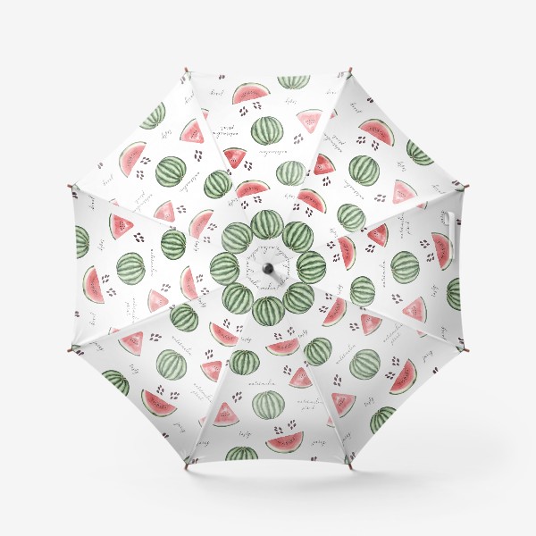 Зонт «Узор с арбузами и надписью»