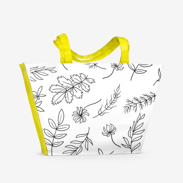 Пляжная сумка «Растительный узор, орнамент, паттерн»