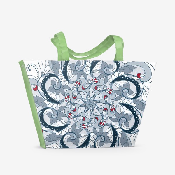 Пляжная сумка «Круговой орнамент в серых тонах»
