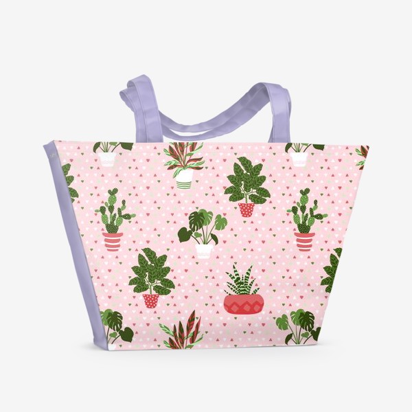 Пляжная сумка «Домашние растения в горшках»