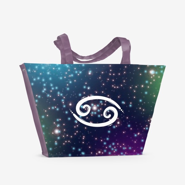 Пляжная сумка «РАК. Космические знаки зодиака.»