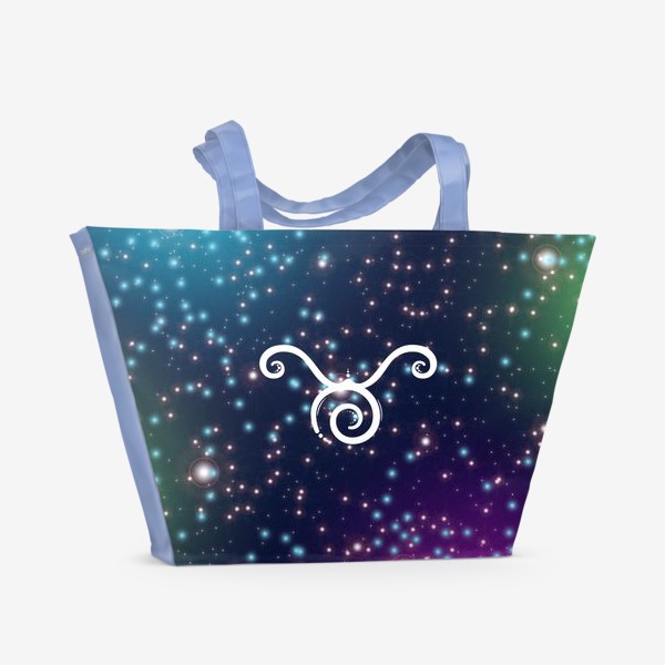 Пляжная сумка «ТЕЛЕЦ. Космические знаки зодиака.»