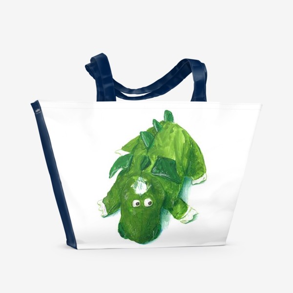 Пляжная сумка «милый плюшевый дракончик, зеленый дракон»