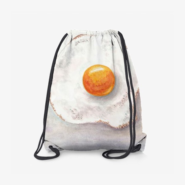 Рюкзак «Акварельная яичница глазунья жареная, яркий желток и белок»