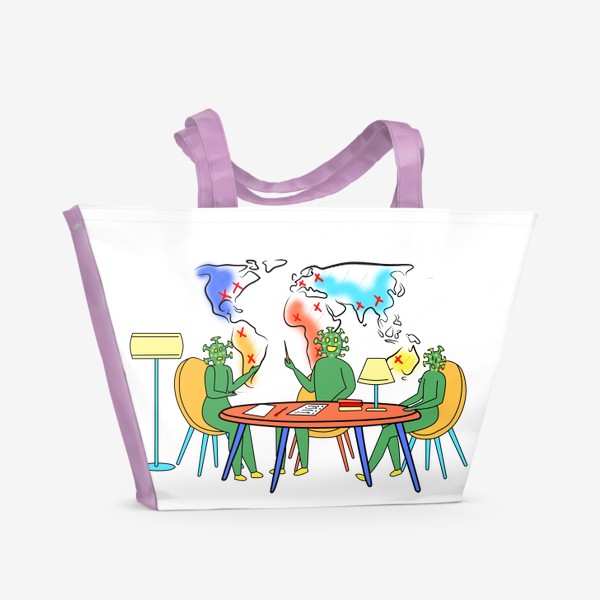 Пляжная сумка «Коронавирус планирует захватить мир»