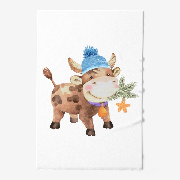 Полотенце &laquo;милый бык восточный символ нового года&raquo;
