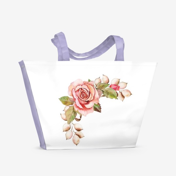 Пляжная сумка «роза и эвкалипт»