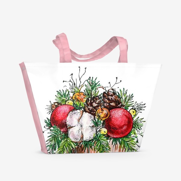 Пляжная сумка «Новогодняя композиция»