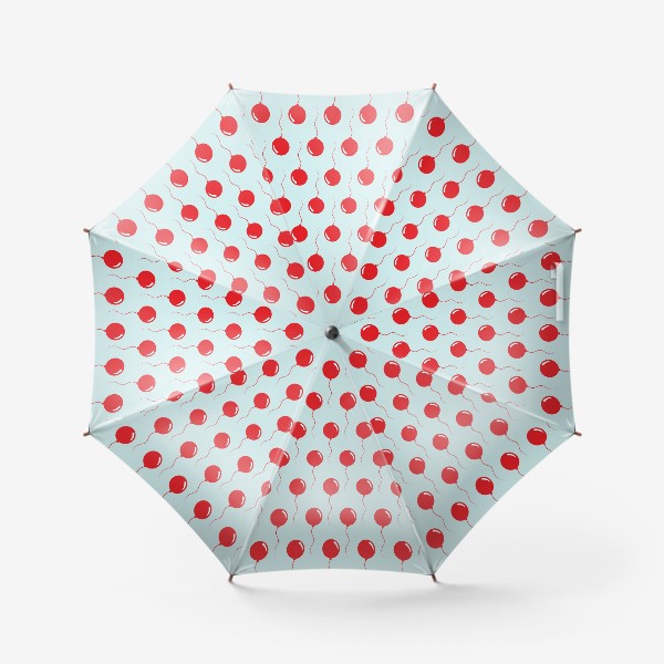 Зонт «Красные воздушные шарики на веревке на голубом фоне»