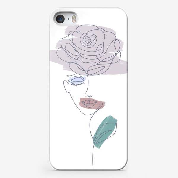 Чехол iPhone «Девушка роза. Непрерывная линия»
