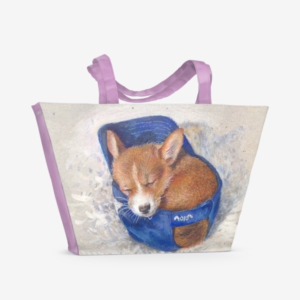 Пляжная сумка «Малыш корги . щенок ,подарок»