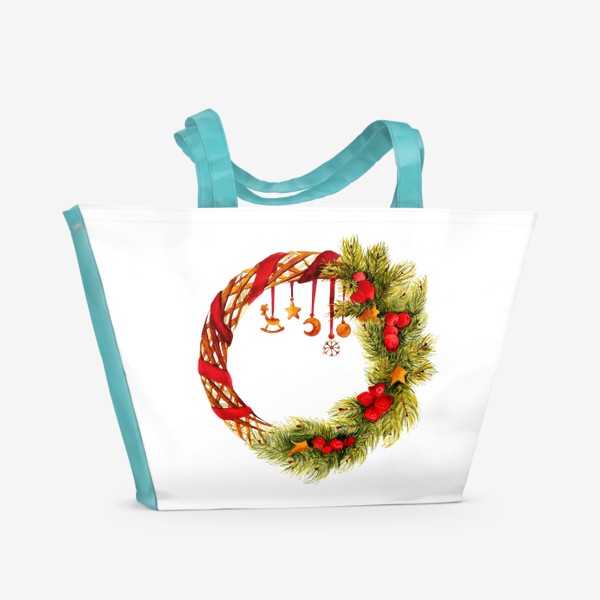 Пляжная сумка «Новогодний венок»