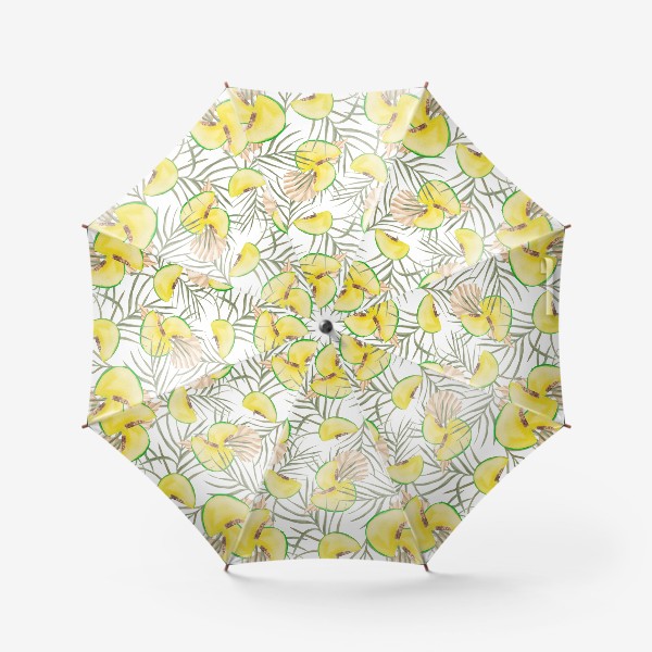 Зонт «Дыня и листья. Тропический паттерн»