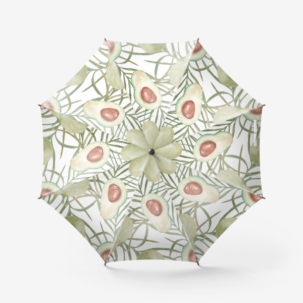 Зонт «Авокадо с листьями пальмы. паттерн»