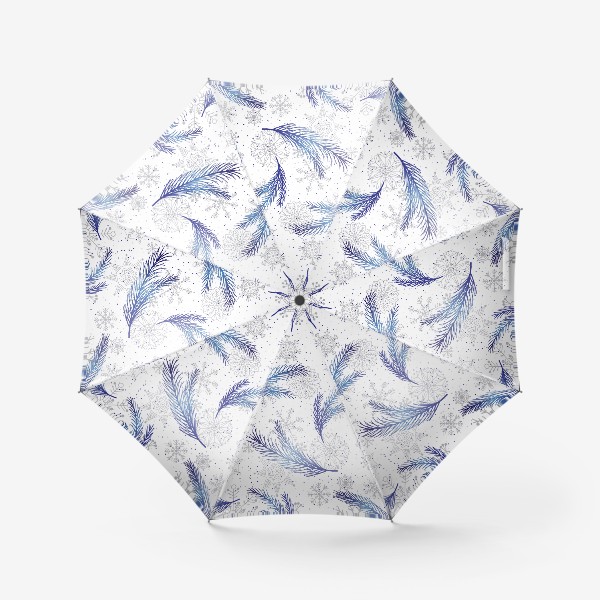 Зонт «Елочные ветки и снежинки»