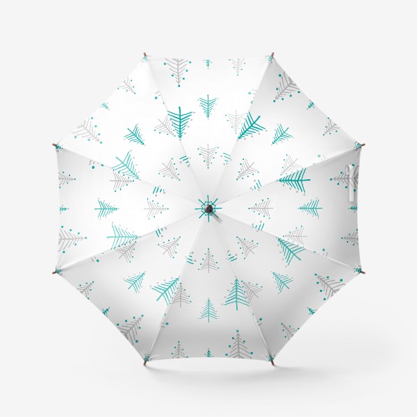 Зонт «Новогодний паттерн, минималистичные ёлочки»