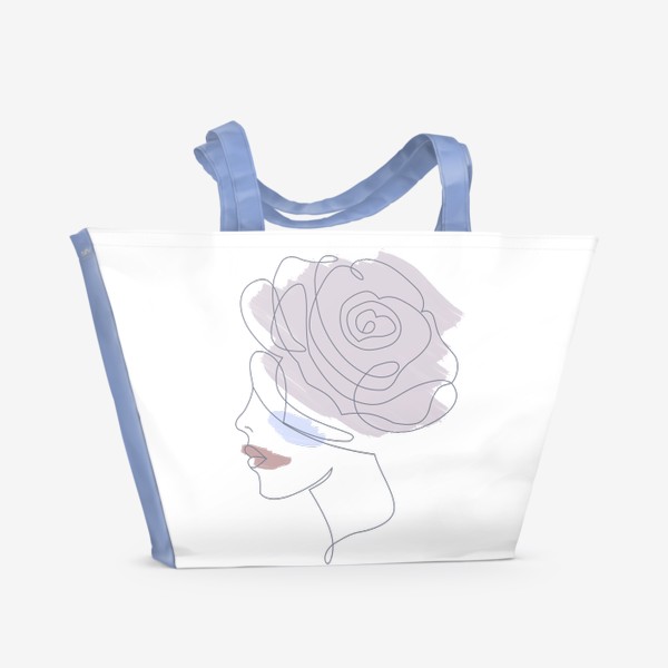 Пляжная сумка &laquo;Девушка роза 2. Непрерывная линия&raquo;