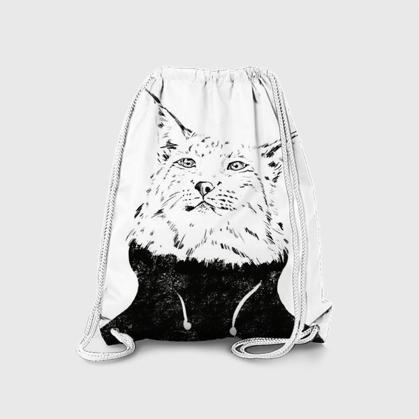 Рюкзак «Дикий кот. Рысь в модной кофте. Bobcat»