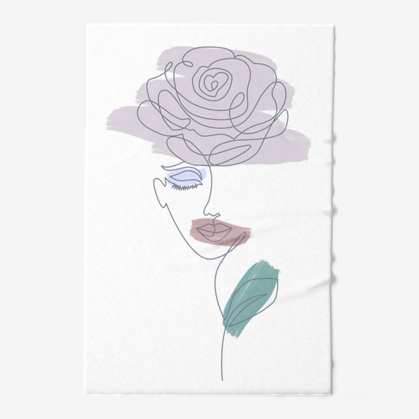 Полотенце «Девушка роза. Непрерывная линия»
