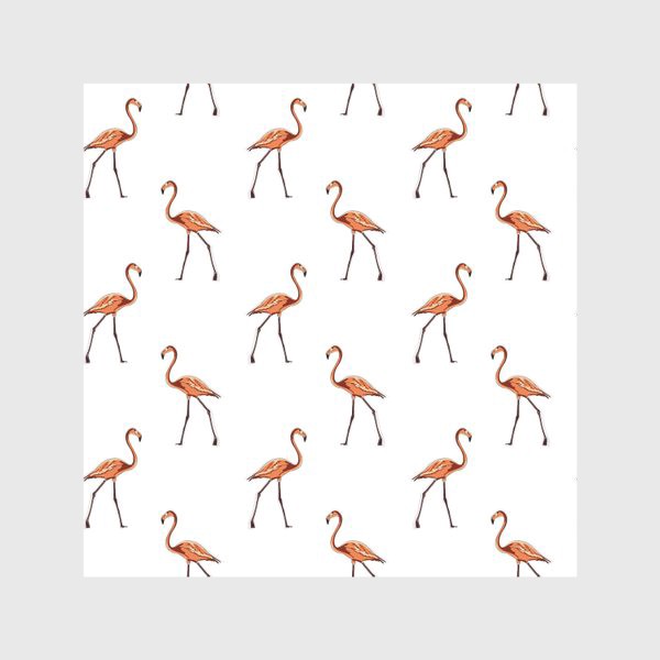 Скатерть «Нежный фламинго персикового цвета на белом фоне»