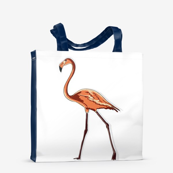 Сумка-шоппер &laquo;Персиковый фламинго, птица в полный рост&raquo;