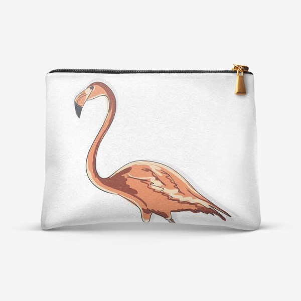 Косметичка «Персиковый фламинго, птица в полный рост»