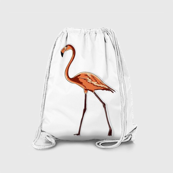 Рюкзак «Персиковый фламинго, птица в полный рост»