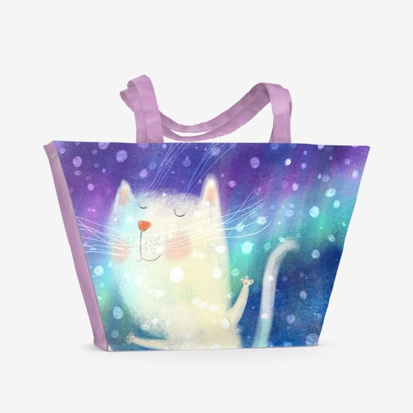 Пляжная сумка «Котик на катке»