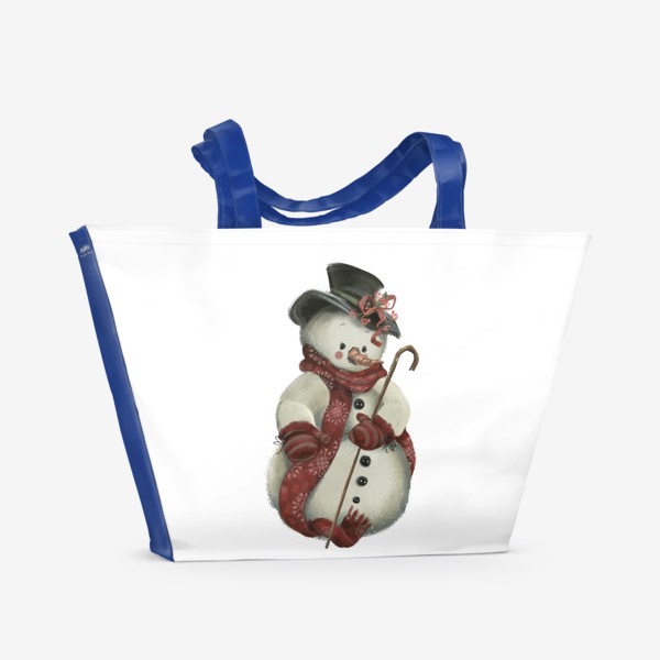Пляжная сумка «Новый год и Рождество, Снеговик»