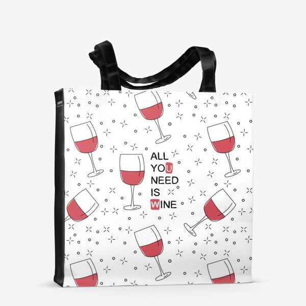 Сумка-шоппер «Винный узор - All you need is wine»