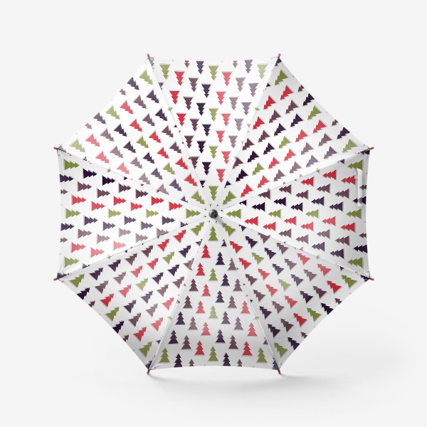 Зонт «Абстрактные ёлочки на белом фоне»