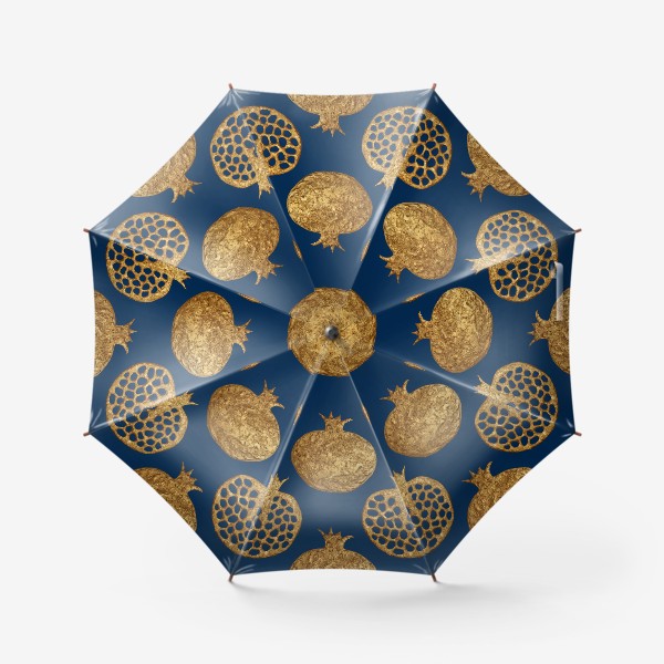 Зонт &laquo;Гранаты золотые на синем&raquo;