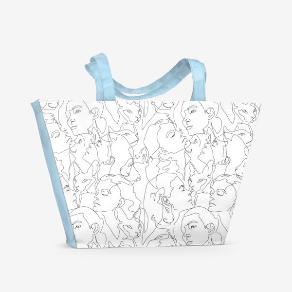 Пляжная сумка «Fashion скетч девушки и котики »
