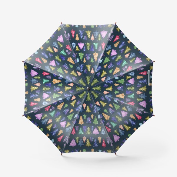 Зонт «Новые елочки (темный фон)»